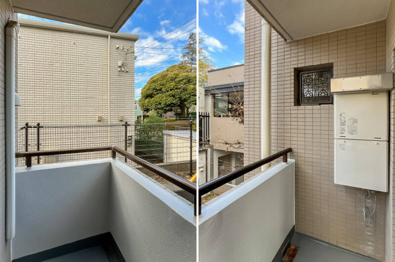 洋室Bにも専用のバルコニーがあります。洋室Aと比べると、幅が短く奥行きは深め。