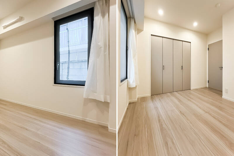 4つある個室の中で最もコンパクトですが、クローゼットは他と同等サイズが付いています。