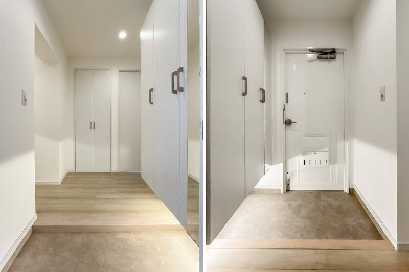 玄関にはトールサイズの下足入れがありますよ。お邪魔しました〜！