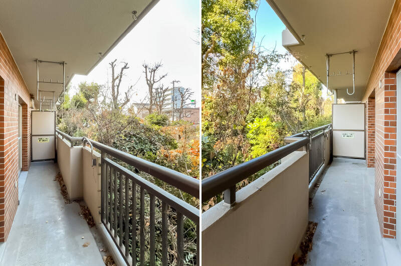 バルコニーは西向き。リビングと洋室Aに面した、ワイドサイズです！