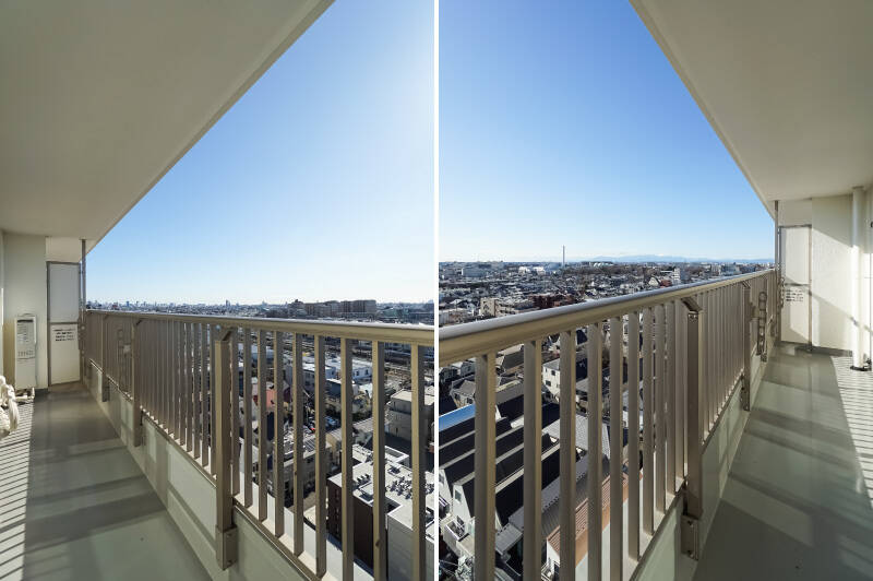 バルコニーはLDKと洋室Aにまたがっています。日差したっぷりの恵まれた環境ですので、グリーンを並べて空中庭園を作るのも素敵なのではないでしょうか。