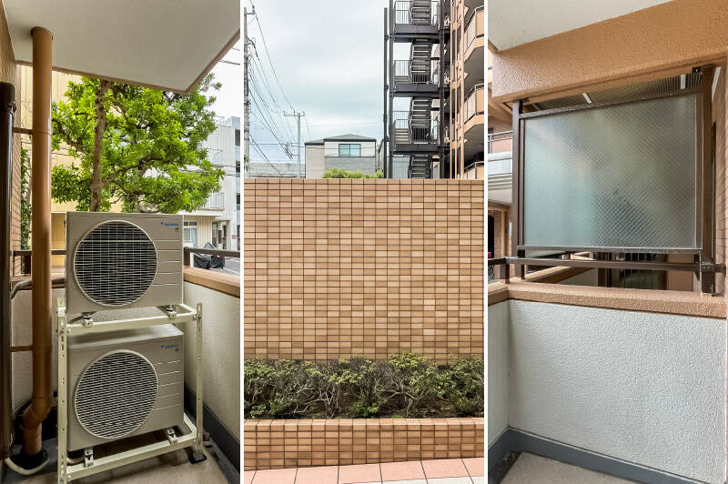 洋室にも小さなバルコニーが付いていますが、マンションのアプローチに面しているため外に出る機会はそんなに無さそうです。