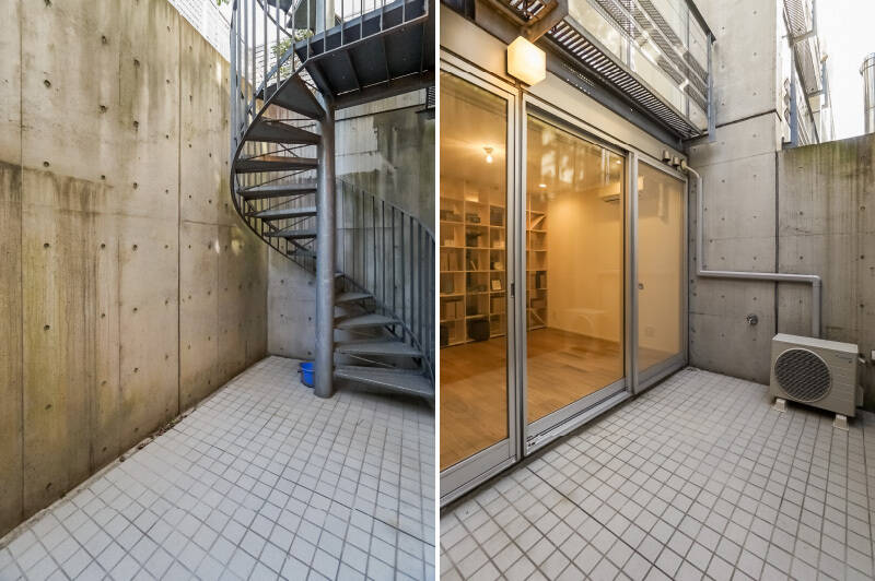 窓の向こうには、塀で守られた約10㎡のバルコニーが広がっています。水栓完備なので夏場はここで水遊びも可能かも。