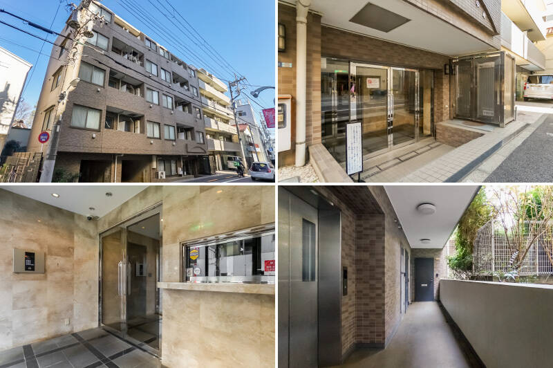 総戸数31戸、1996年竣工の新耐震基準適合マンションです。宅配ボックス・オートロック・防犯カメラを完備。エントランスまでは、階段を数段降りる必要があります。