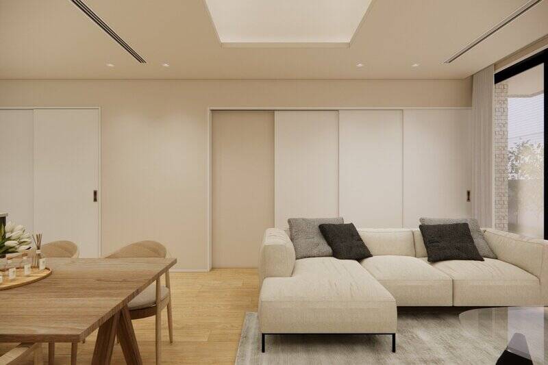 ふたつの洋室は、いずれもLDKからアクセスする間取り。