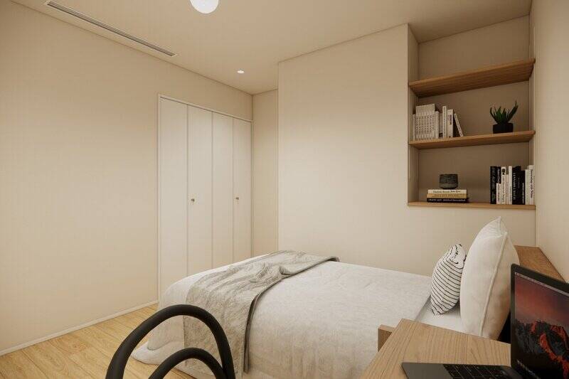 洋室Bは、ニッチ収納とクローゼット付き。シングルベッドのほかにもデスクを置ける広さです。