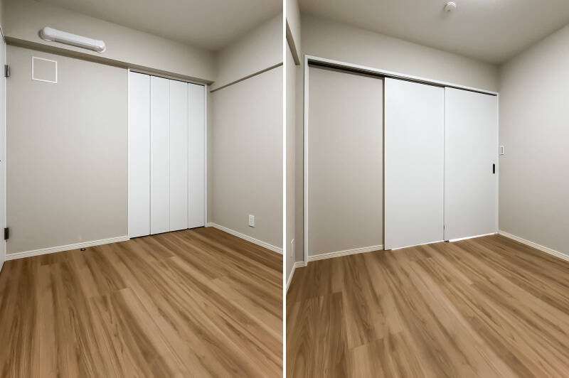 窓がない居室なので、引き戸を開けた状態でお子さまの遊び場や書斎としてお使いいただくのがオススメです。クローゼット付き。