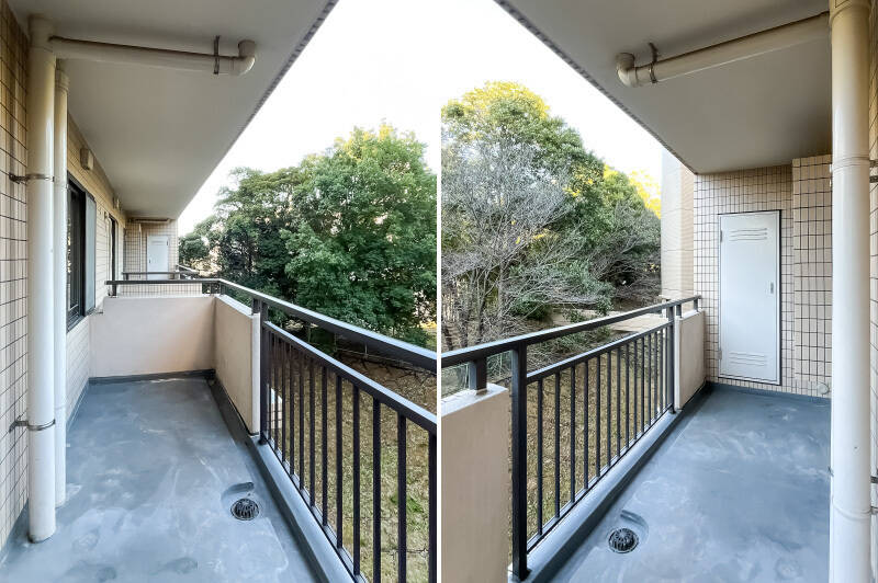サブバルコニーと呼ぶにはもったいないほどの広さ。お隣が見えるので配慮しながらではありますが、椅子を出して静かに読書を楽しんだりしたいですね。