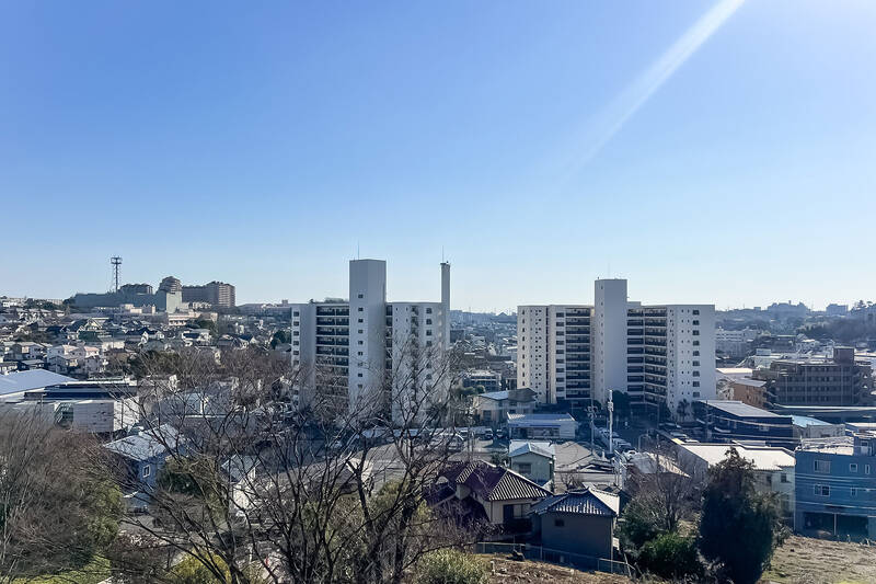 ……と思わず叫びたくなるほどの爽快感。眼下には先ほどの「荏田宿公園」の緑が広がっています。