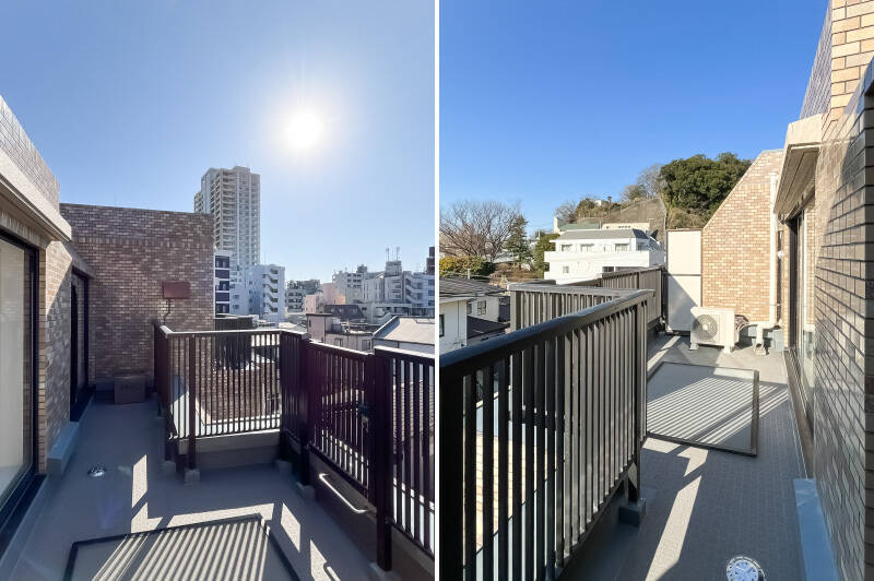 南西側のルーフバルコニーは、洋室Cまで延びています。