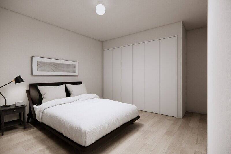 洋室Ｂは北西向き。折れ戸3枚分のクローゼット付きです。