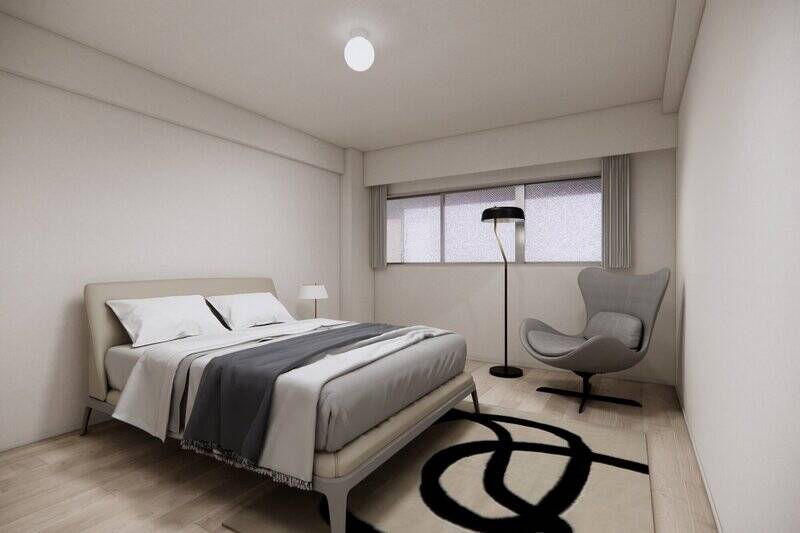 洋室Ｃは北西向き。ベッドのほかにも家具を置けるサイズ感を確保し、ゲストルームや書斎としてフレキシブルに使える空間に仕上げます。