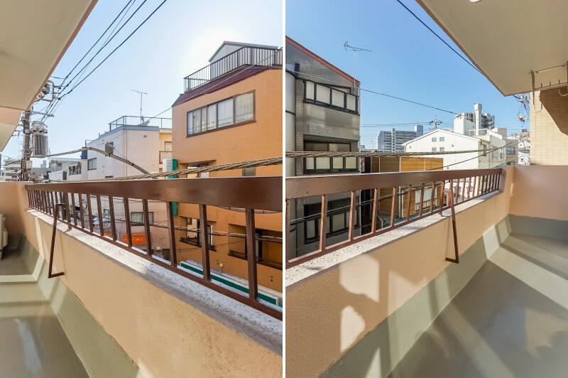 バルコニーの上部には、吊り金具が備わっています。