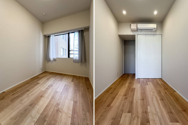 縦に長い長方形の間取り。収納付きです。