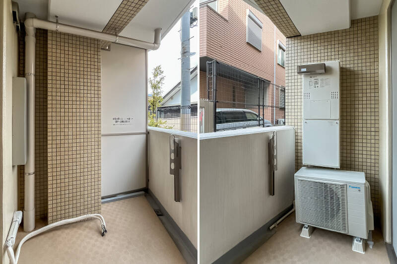 バルコニーには物干し金具が備わっています。