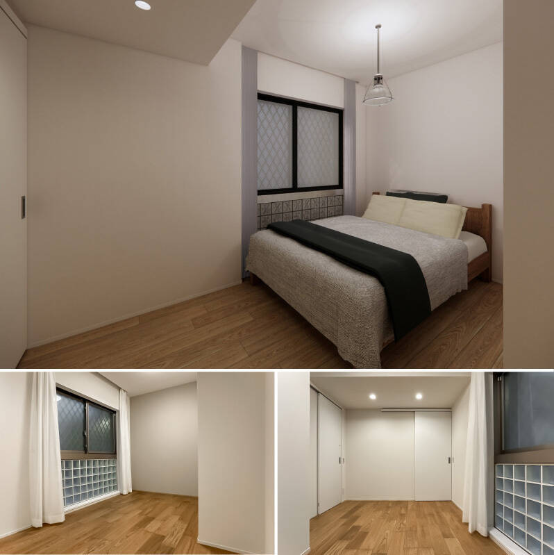 洋室Cは北東向き。引き戸タイプのウォークインクローゼット(WIC)が備わっています。(上・CGイメージ)