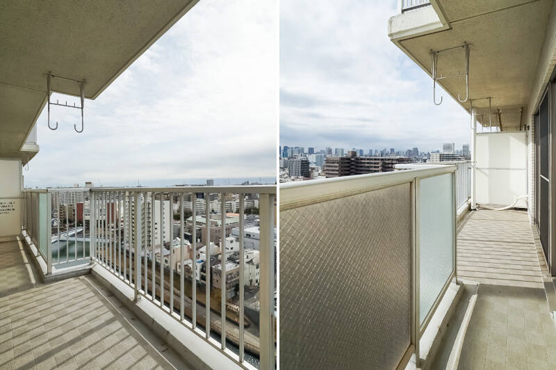 バルコニーは吊り金具付きです。