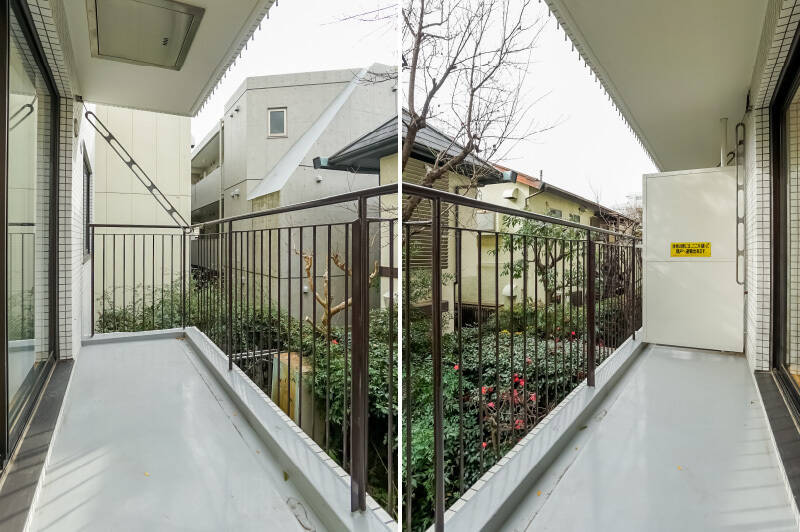 奥行きもしっかりと確保。物干し金具が備わっています。