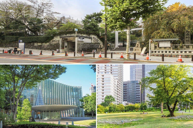 最寄り駅は、東京メトロ千代田線「乃木坂」駅（徒歩7分）。「檜町公園」（徒歩7分）をはじめ、都心でありながら緑が多いエリアです。また、「国立新美術館」（徒歩13分）や「21_21 DESIGN SIGHT（トゥーワン・トゥーワン・デザインサイト）」（徒歩8分）などのアートスポットも点在する、洗練されたエリアです。