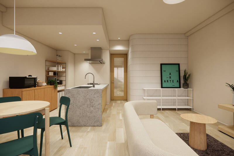 窓を背にしたカット。ゆとりある空間で、自由度高く家具の配置を楽しめそうです。