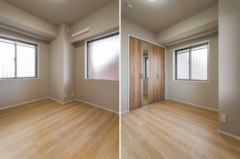 洋室Cは、折れ戸2枚分の収納を備えています。