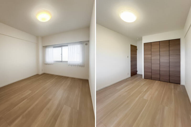 一番広いのはこちらの個室。洋室Bと同じく共用廊下に面しています。