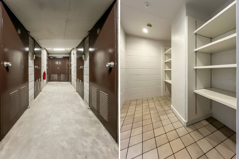 地下1階には無償で使えるトランクルームが。ルーフバルコニーの床と同じく、売主さまが新しくタイルを敷いてくださいました。アウトドア用品や季節家電などたっぷりしまえそうです。