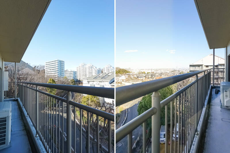 バルコニー③は奥行きこそ控えめですが、2つの居室にまたがるワイドスパンのバルコニーです。