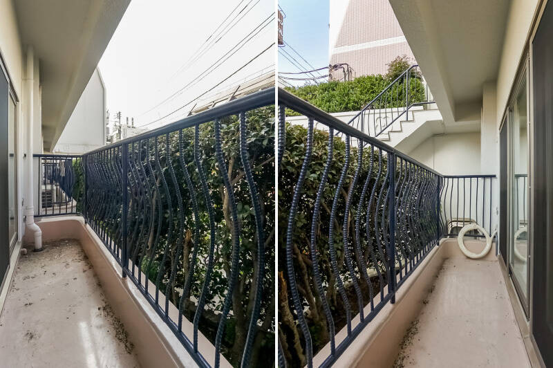 バルコニーは隣の洋室まで続いています。