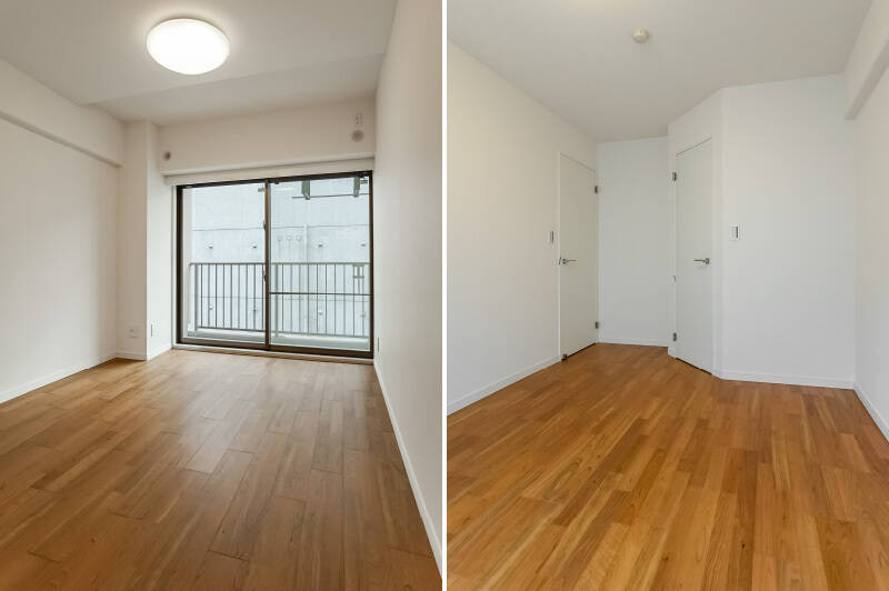 南東向きの窓が付いている洋室B。掃き出し窓の開口が広いので、光を多く取り込めそうですね。