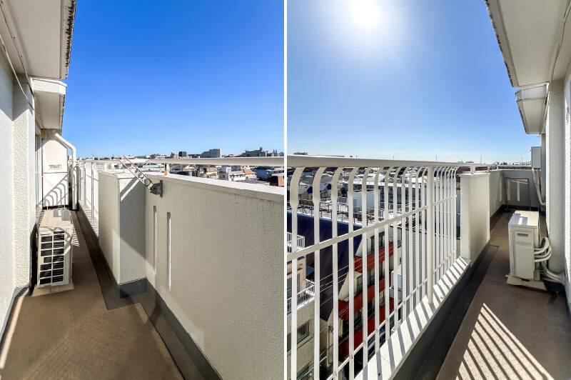 バルコニーは物干し金具付き。