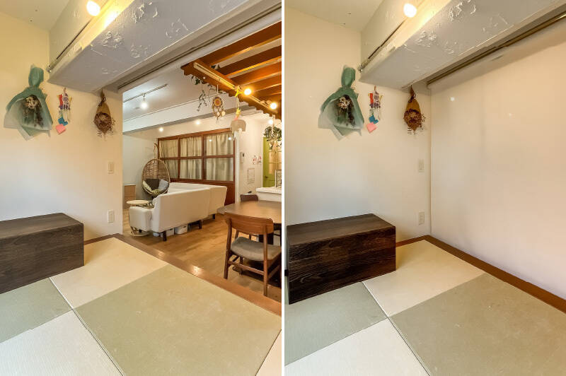 ロールスクリーンを下げれば個室化完了！