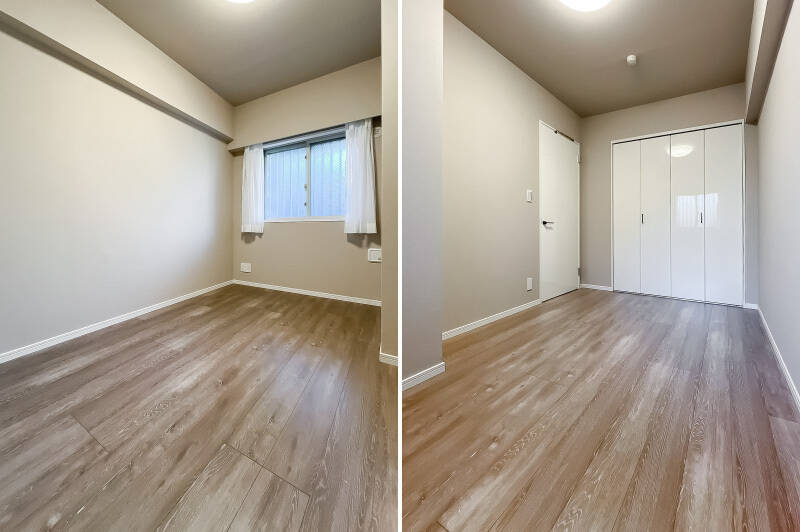 こちらも共用廊下に面した窓付きです。