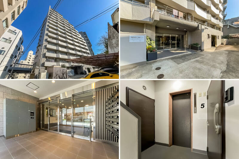 1970年に竣工した総戸数67戸のマンション。エントランスや共用ロビーはきれいに改修されており、オートロックや宅配ボックスといった現代の暮らしに欠かせない設備もしっかり整っています。