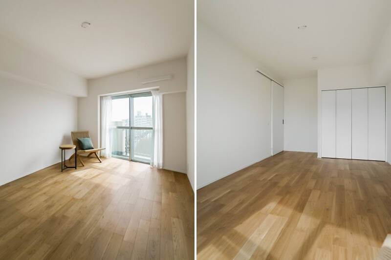 広さは、約8.5帖！ 8帖以上取れている居室は珍しく、使い方の幅が広がります。ひと部屋で贅沢に使うのはもちろん、お子さま部屋として、家具でゆるく仕切れば2人分のスペースとしても使えそう◎