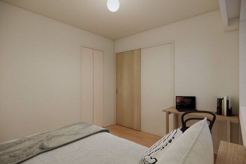 コンパクトなクローゼットを設置予定。子ども部屋や、集中して作業ができるワークスペースとして活用できます。