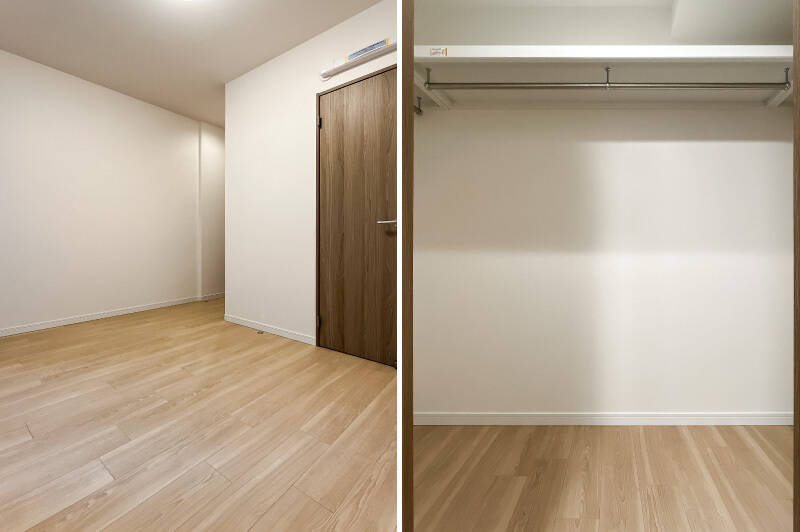 広いウォークインクローゼット（WIC）付き。LDKに一番近いこともあり、主寝室にオススメです。