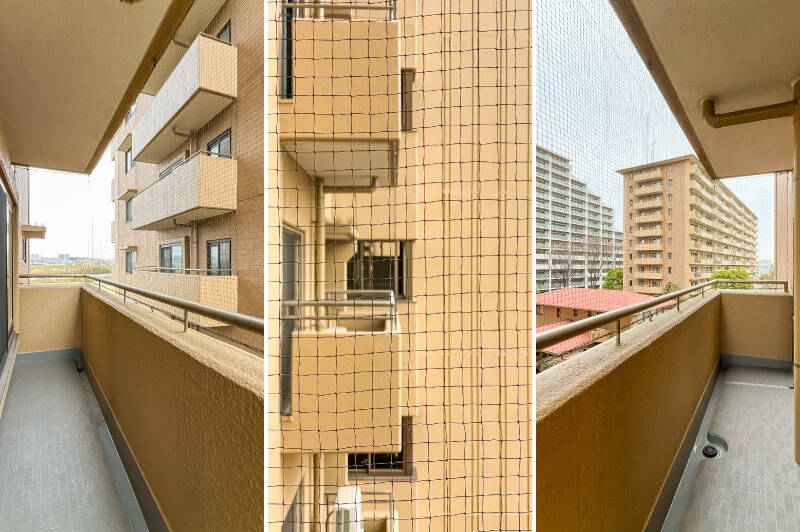 壁をまたぐ形になりますが、北西向きのバルコニーに出られます。