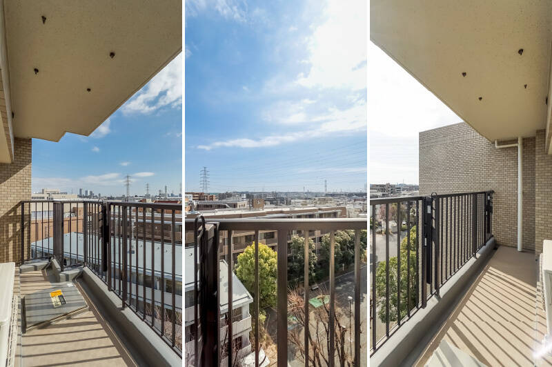 視界はぐるりと気持ちよく開けており、日向ぼっこしたい放題です。洗濯物を敢えて外干ししたくなりますね。