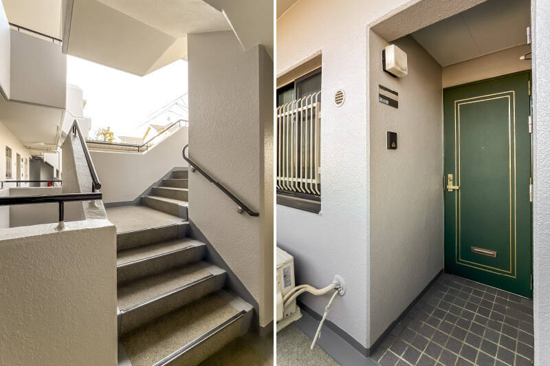 こちらの住戸は4階に所在していますが、<b>エレベーターは設置されていません</b>。毎日の上り下りは、ちょっとした運動不足を解消する習慣として前向きに捉えたいところ。