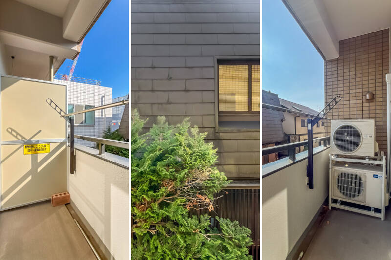 目の前には戸建てが建っているため、視界の抜けはありません。ただ、階下に専用庭があることで一定の距離が確保されており、日当たりはしっかり確保されています。