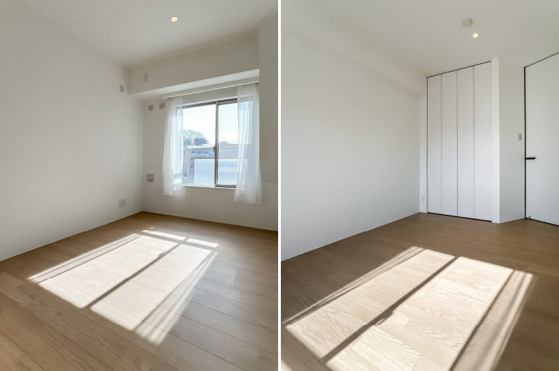 こちらも南東向きで日当たり良好。目覚めが気持ちよさそうですね〜！