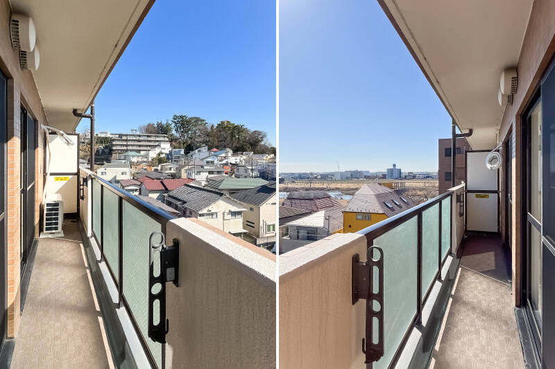 南東向きで日当たり良好。遮るものがないので、お洗濯物がカラッと乾きそうです。