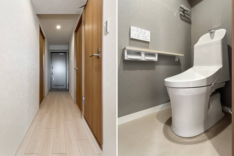 LDKから廊下に出ると、一番手前にあるのがトイレです。