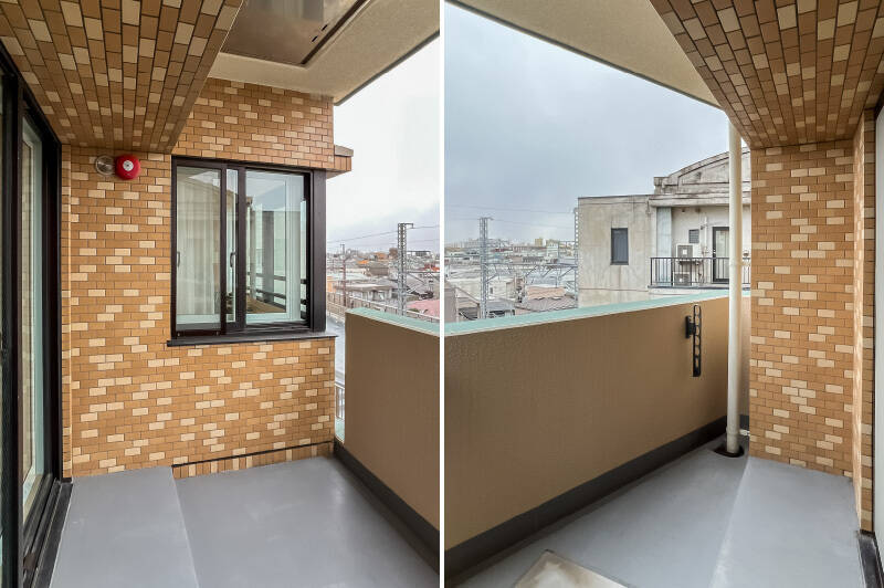 LDKからアクセスする、北西側のバルコニー。