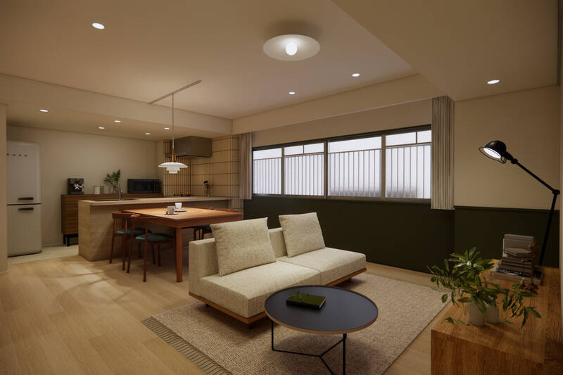 南東向きの腰高の窓の下に、“編集できる余白” 。大型家具のほか、お好みのアートも計画的にレイアウトできます。