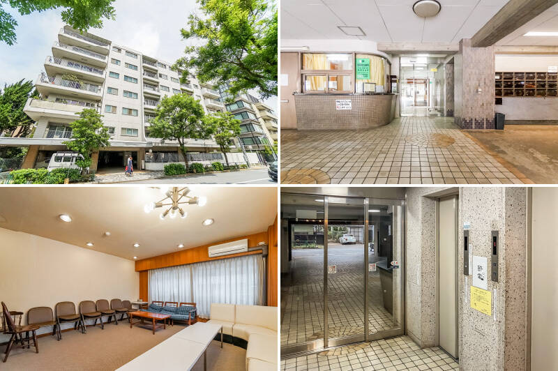 1971年に竣工した、風格漂う外観の建物。エントランスアプローチや共用の応接スペースもきれいな印象です。