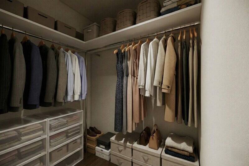 収納として、大型のウォークインクローゼット(WIC)を完備します。