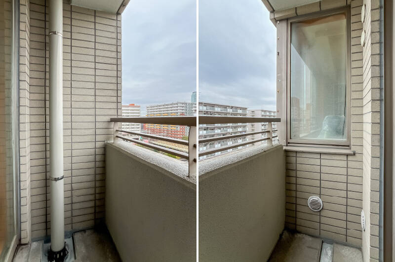 洋室Cからアクセスできる、コンパクトなバルコニー。