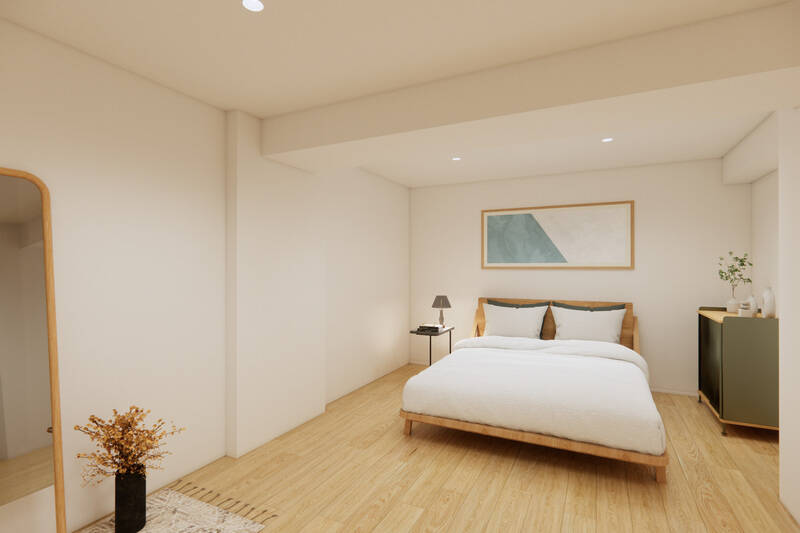 窓がないサービスルーム。照明で光のレイヤーを楽しみたい空間です。